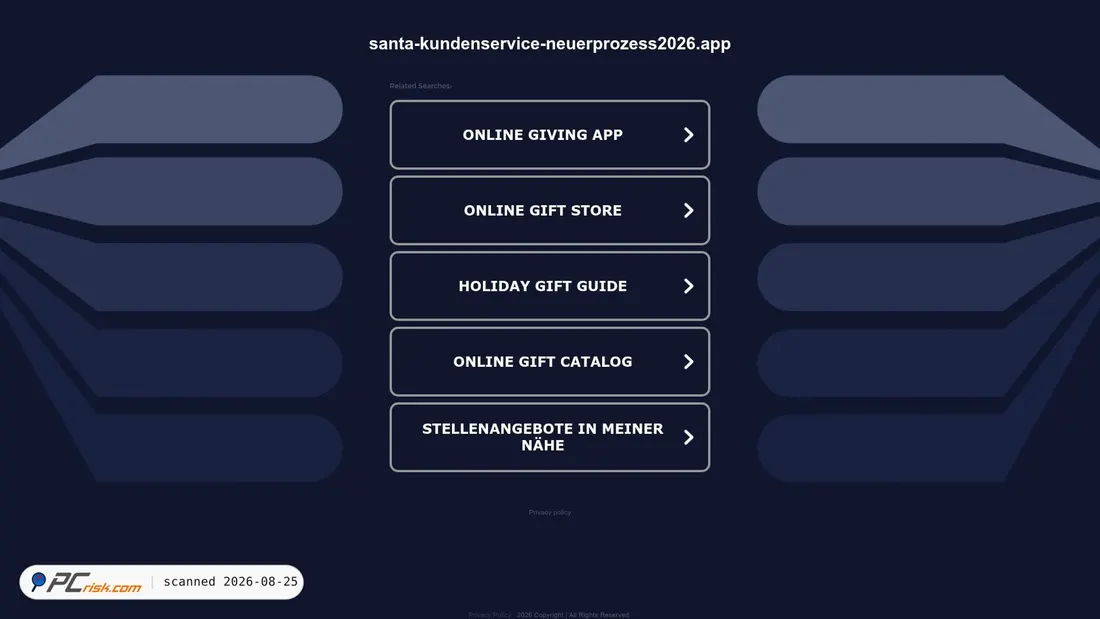 Screenshot of santa-kundenservice-neuerprozess2026.app