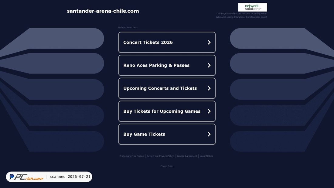 Screenshot of santander-arena-chile.com