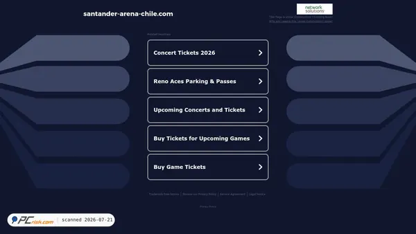 santander-arena-chile.com screenshot