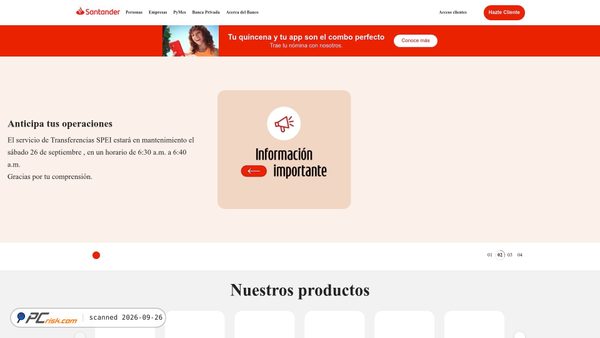 Captura de santander.com.mx