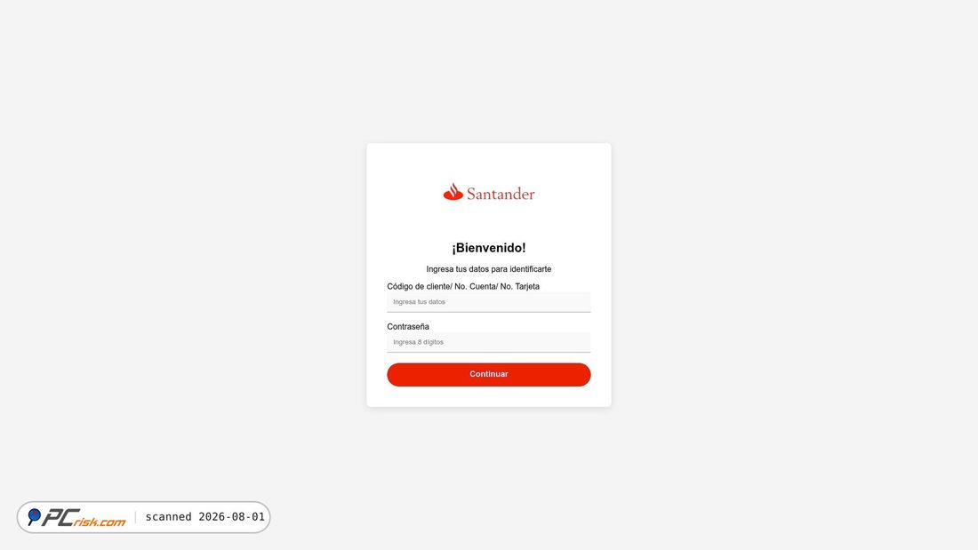 Screenshot of satander2026.netlify.app