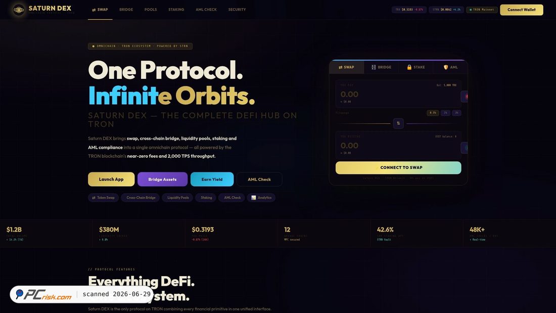 Screenshot of saturn-dex.com