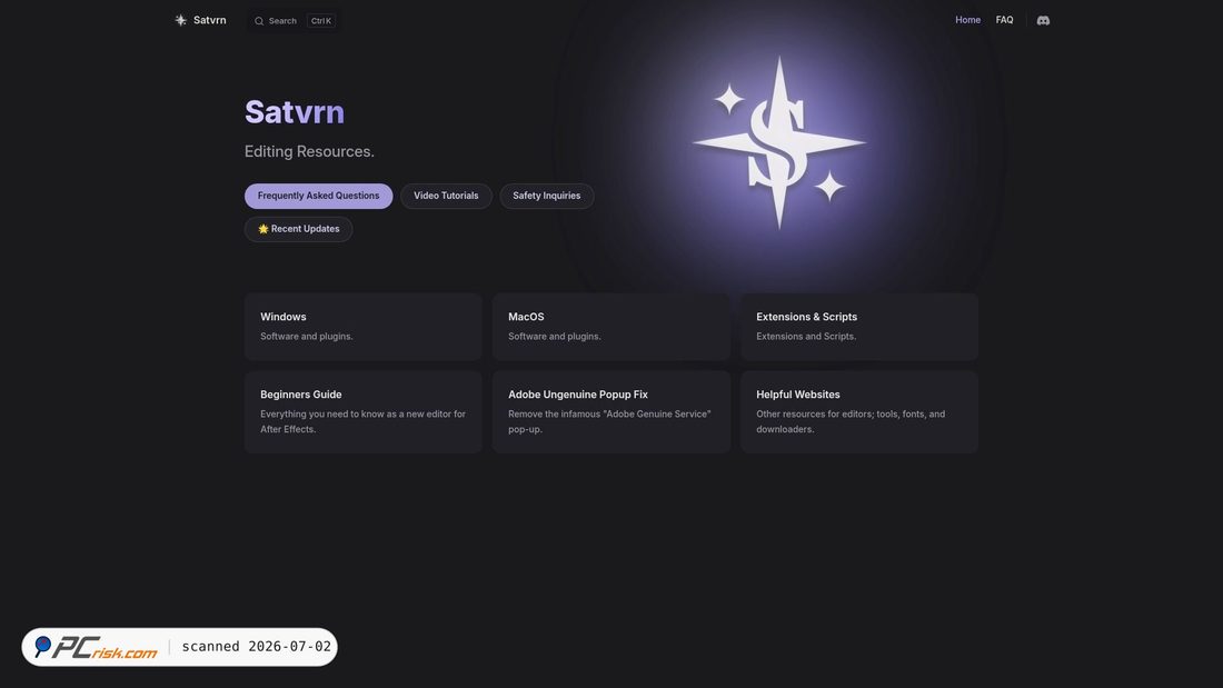 Screenshot von satvrn.li