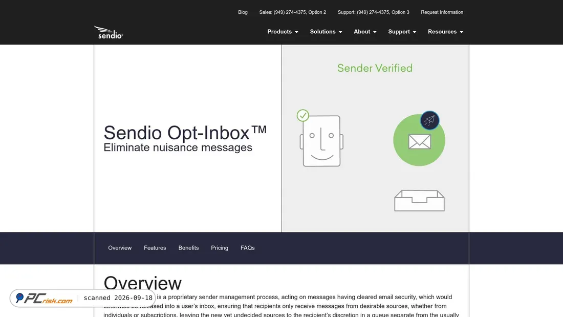 Screenshot of sav.sendio.net