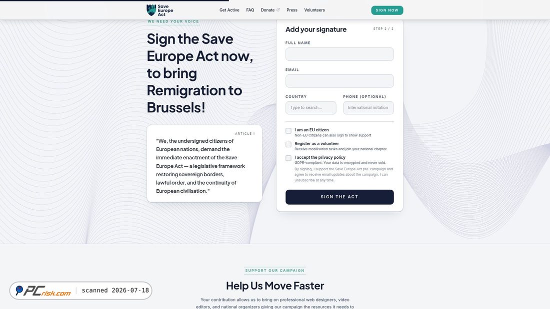 Screenshot von save-europe-act.com