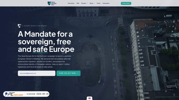 Captura de ecrã de save-europe-act.com