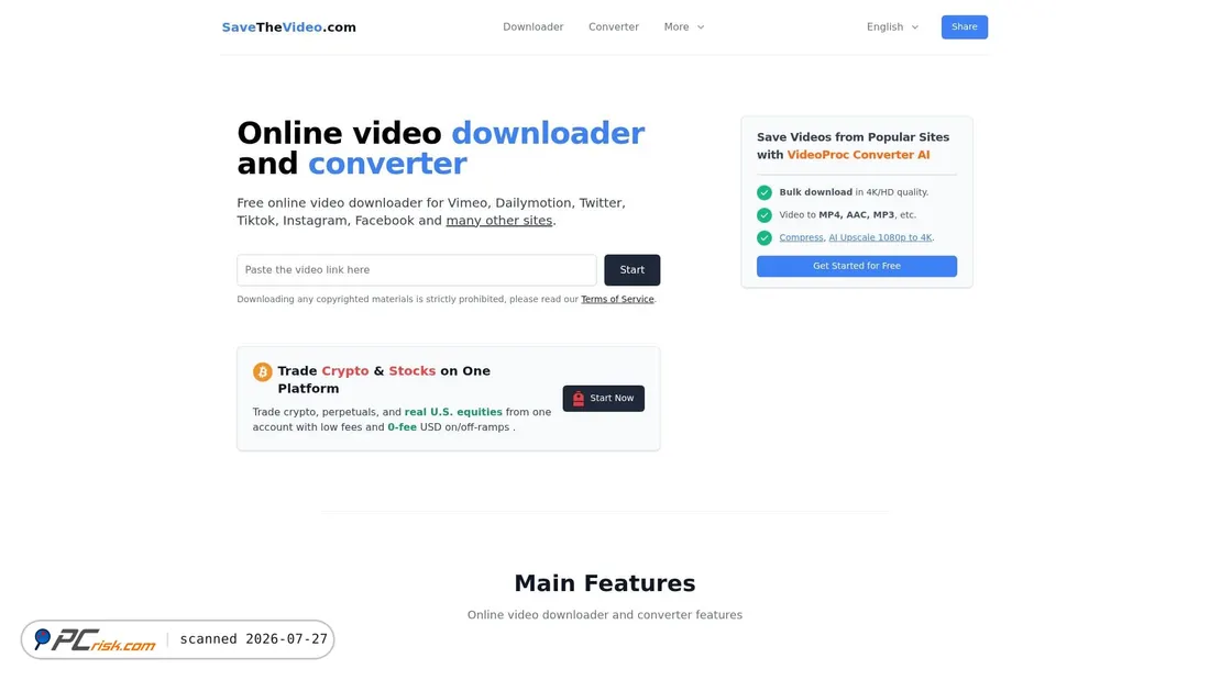 Screenshot of savethevideo.com