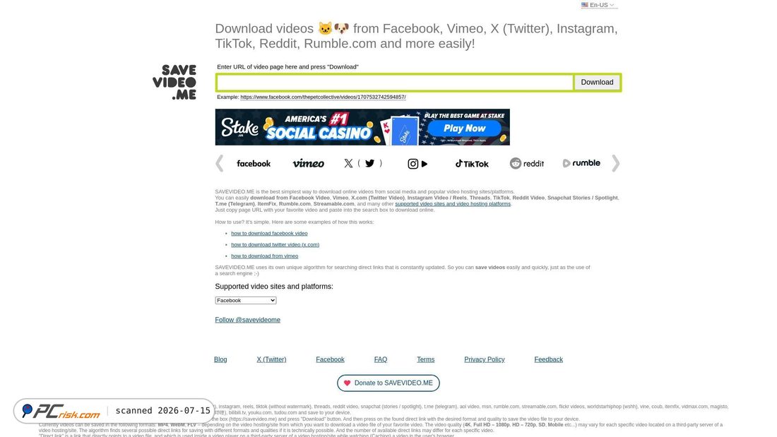 Screenshot of savevideo.me