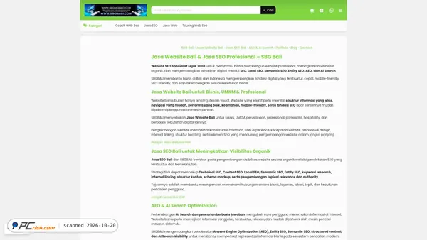 sbgbali.com screenshot
