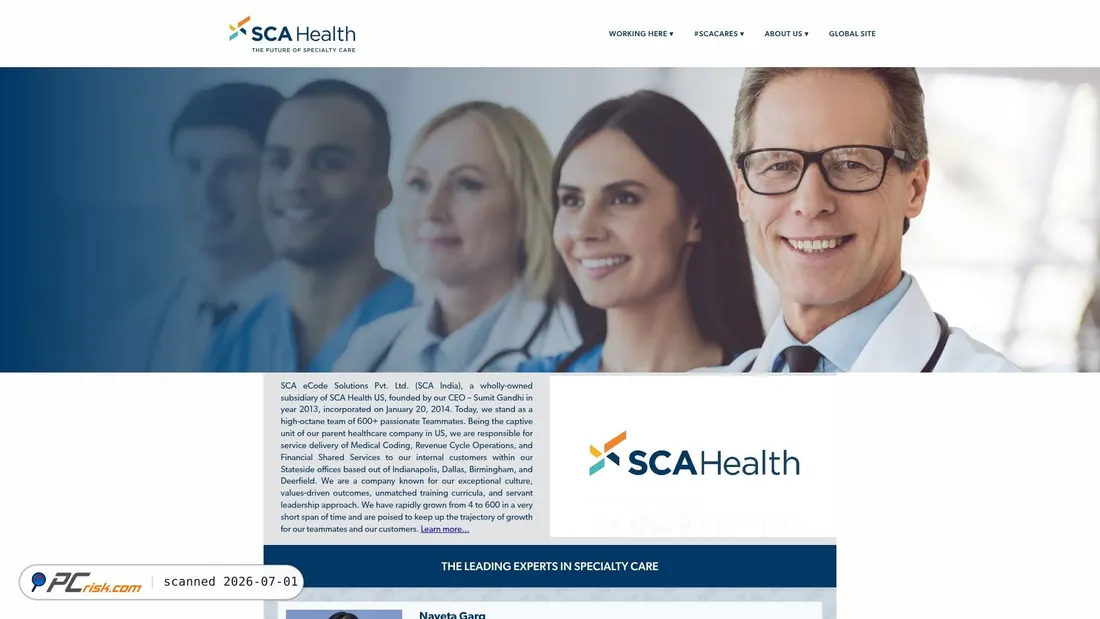 Screenshot of scahealth.in