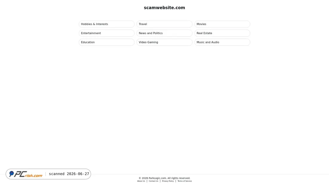 Screenshot of scamwebsite.com