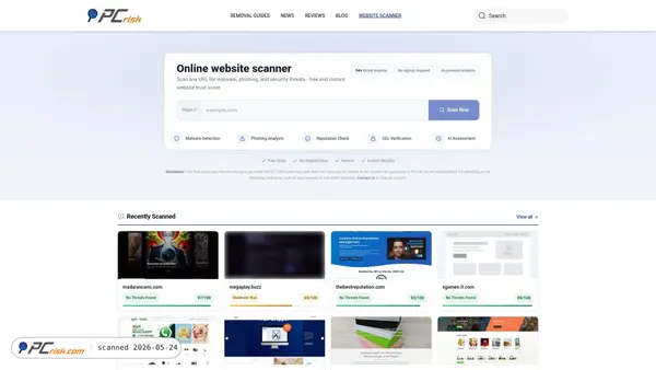 scanner.pcrisk.com screenshot