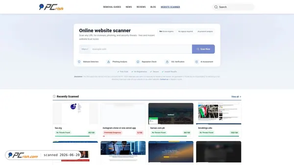 scanner.pcrisk.com screenshot