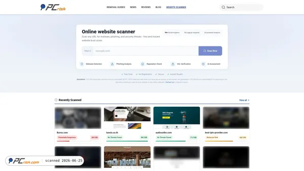 scanner.pcrisk.com screenshot