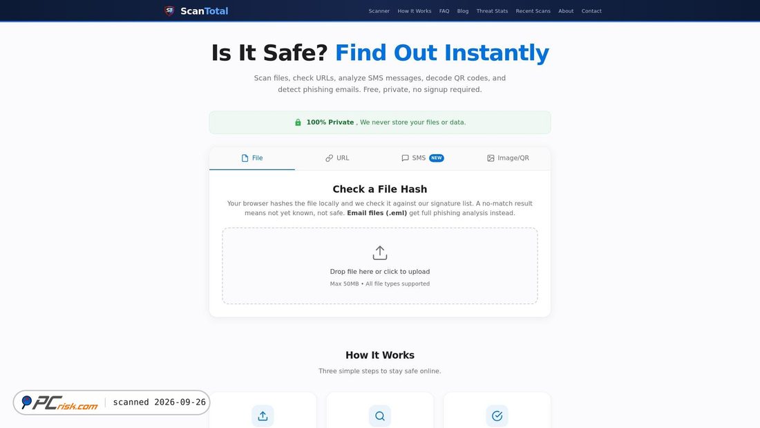 Captura de ecrã de scantotal.net