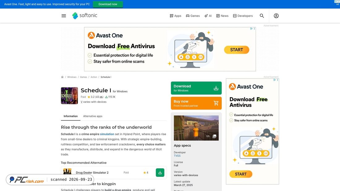 Captura de ecrã de schedule-1.en.softonic.com