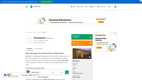 Captura de schedule-1.en.softonic.com