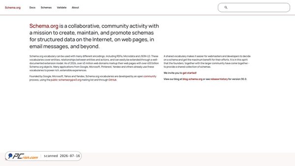 schema.org screenshot