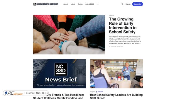 schoolsecurityleadership.org screenshot