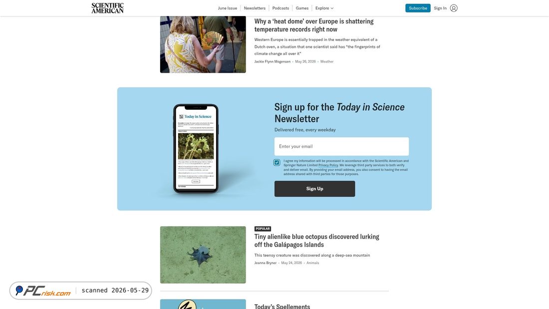 Screenshot of scientificamerican.com