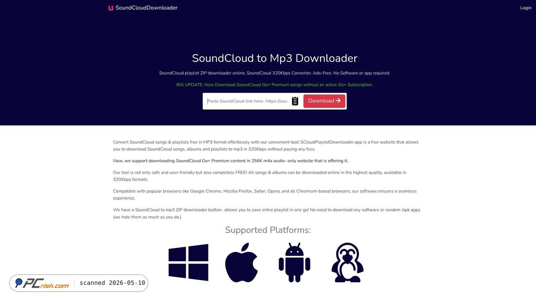 Screenshot of scloudplaylistdownloader.app