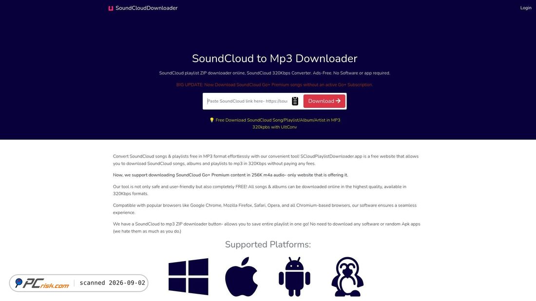 Captura de pantalla de scloudplaylistdownloader.app