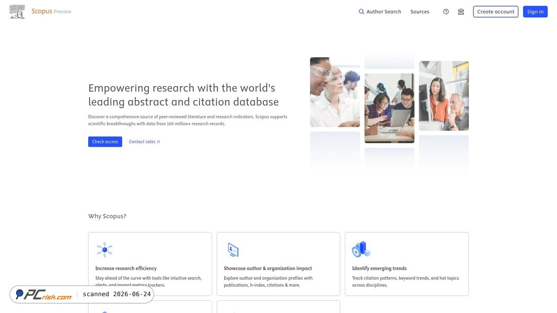 Screenshot di scopus.com