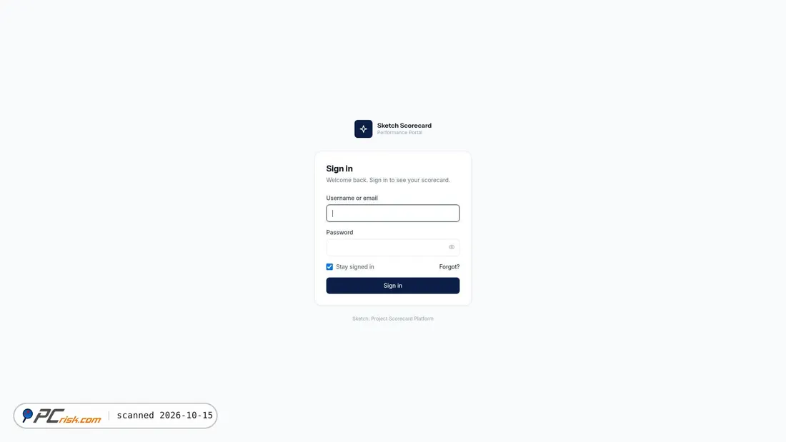 Captura de ecrã de scorecard.sketchcreative.co
