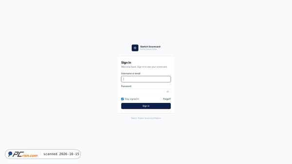 Captura de ecrã de scorecard.sketchcreative.co