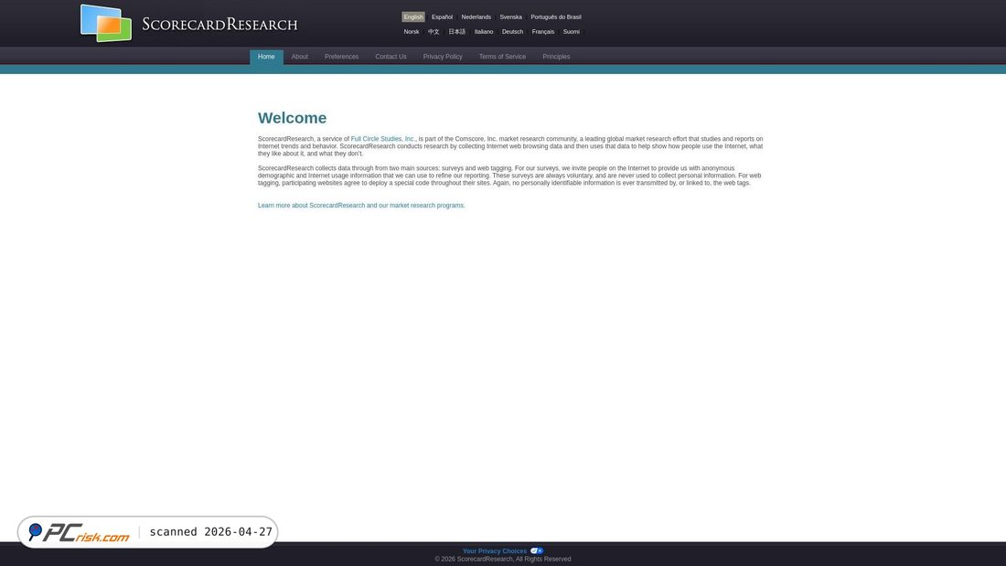 Screenshot di scorecardresearch.com