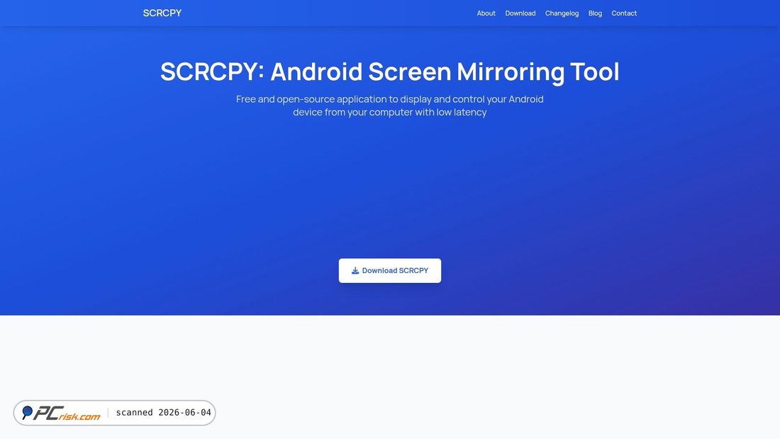 Screenshot of scrcpy.org