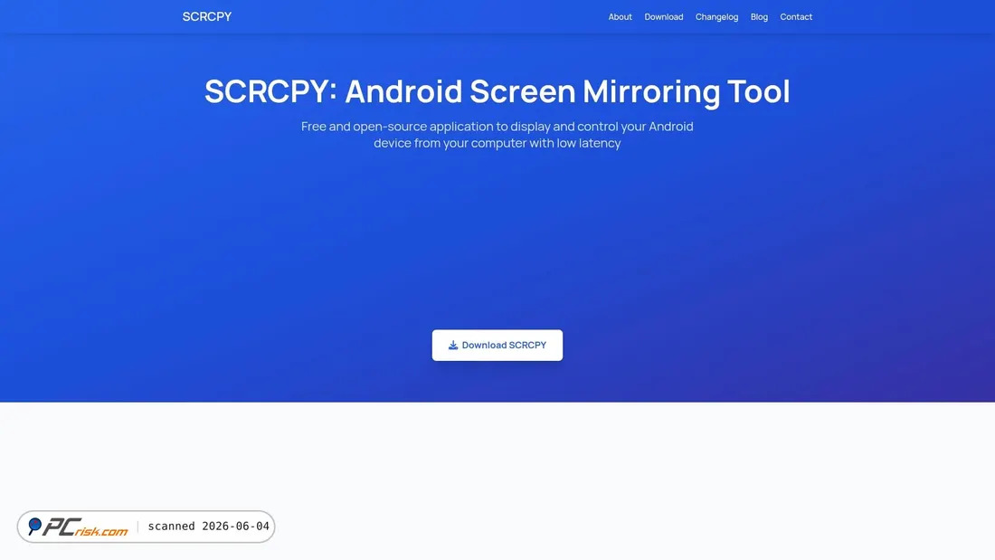 Zrzut ekranu scrcpy.org
