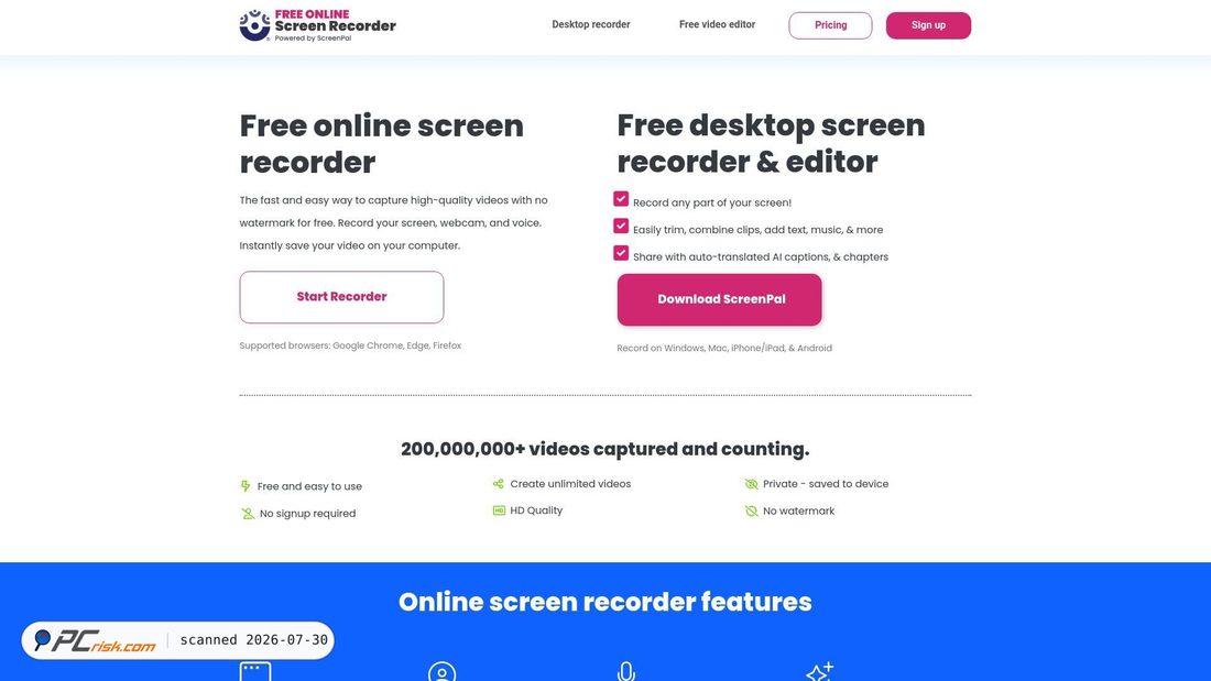 Screenshot di screen-recorder.com