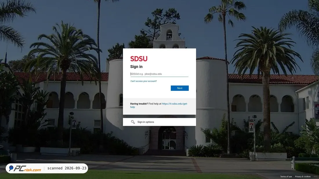 Screenshot of sdsu.co1.qualtrics.com
