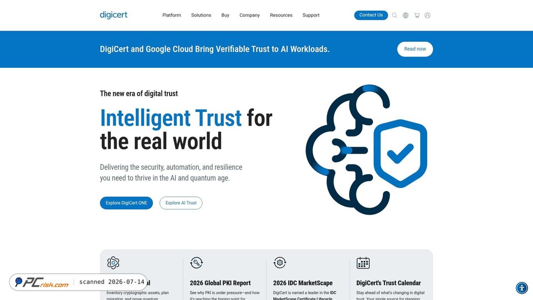 Screenshot of seal.digicert.com