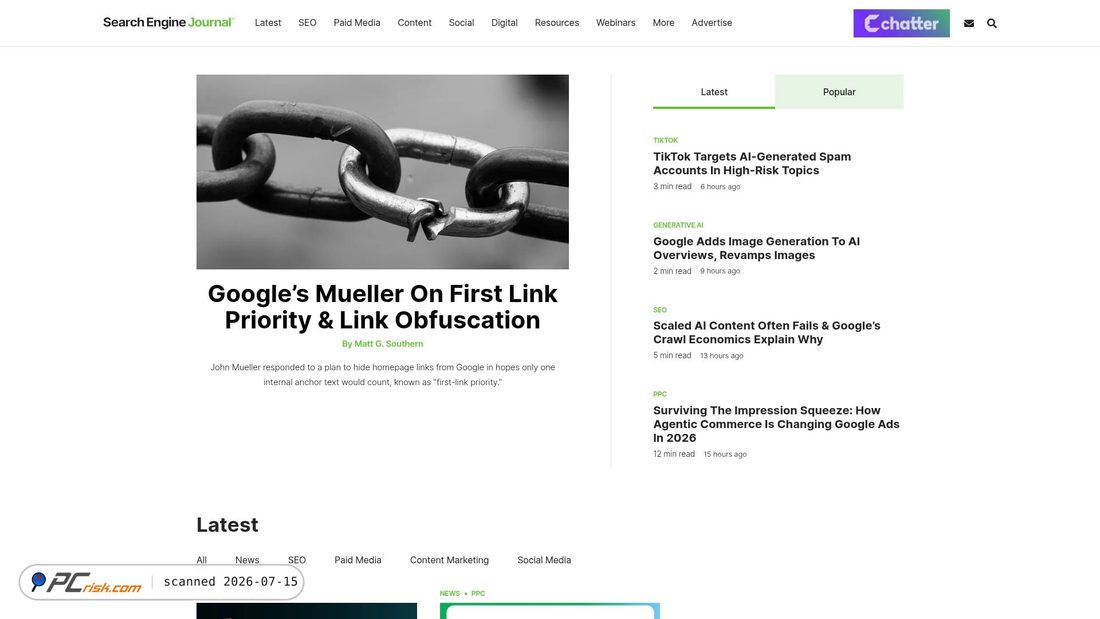 Screenshot of searchenginejournal.com