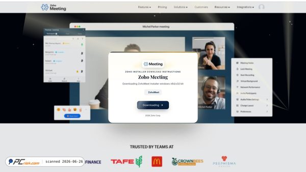secure-zohomeet.com screenshot