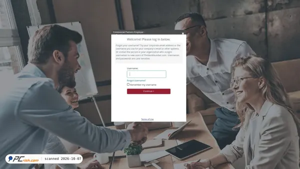 Captura de ecrã de secure1.verifier.theworknumber.com