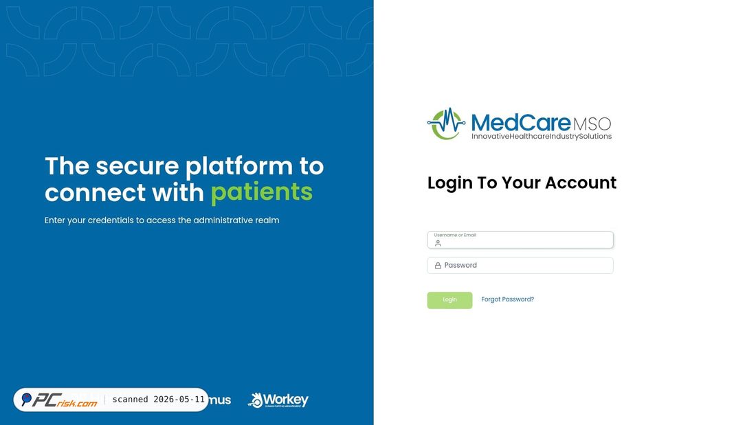 Captura de pantalla de securelogin.medcaremso.com