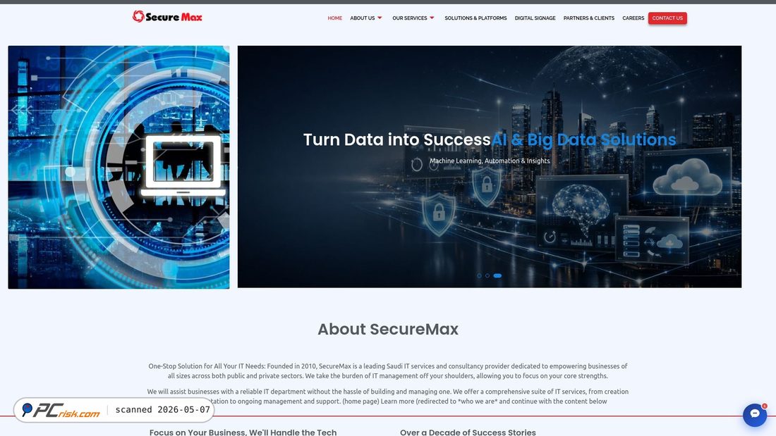 Screenshot von securemaxtech.com