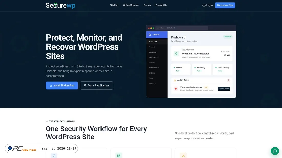 Captura de ecrã de securewp.net