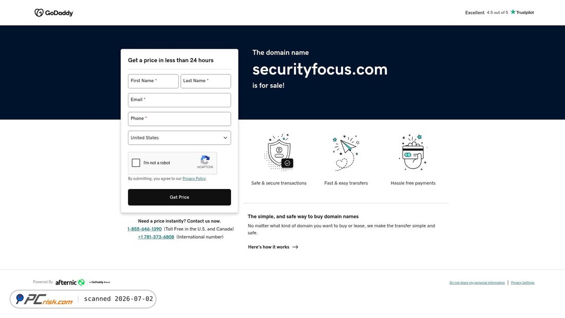 Screenshot of securityfocus.com