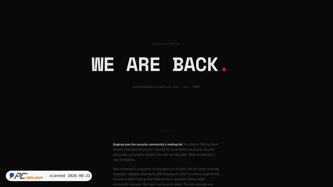 Screenshot von securityfocus.com