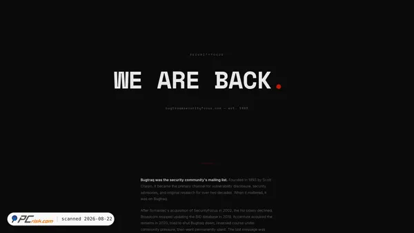 Screenshot di securityfocus.com