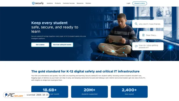 Captura de ecrã de securly.com