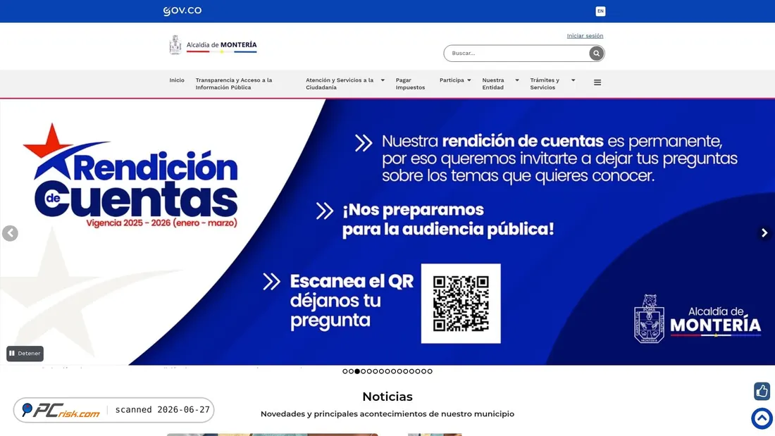 Screenshot of sedeelectronica.choachi.gov.co