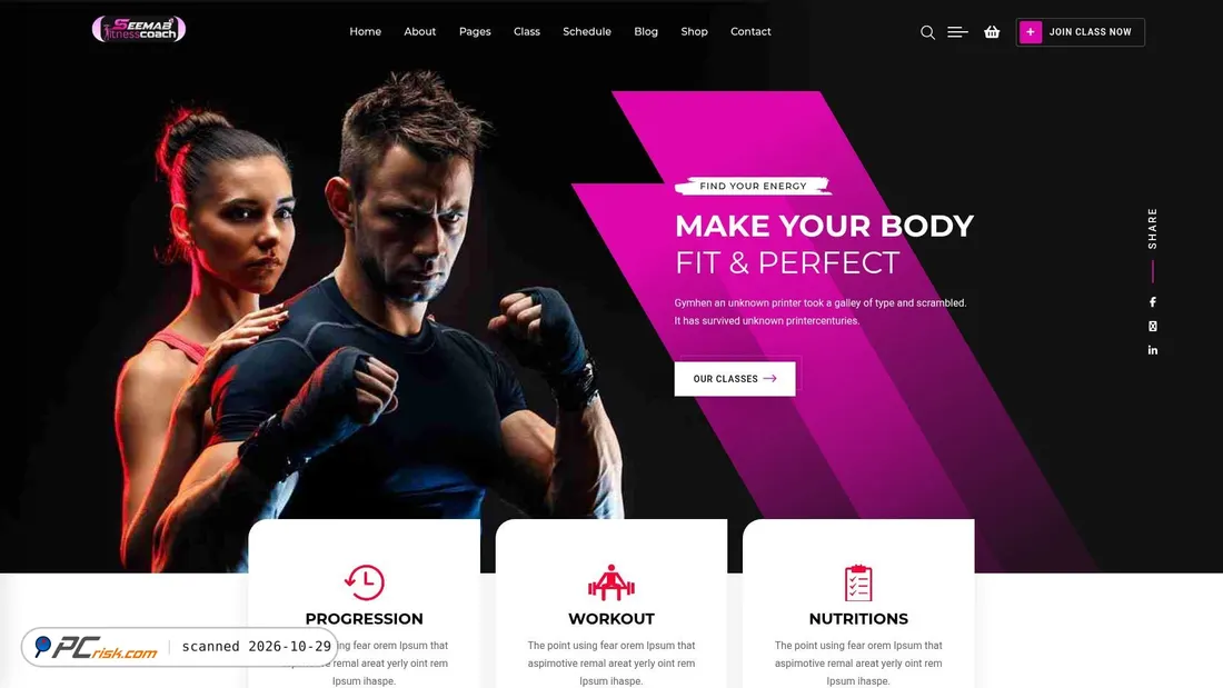 Screenshot of seemabfitnesscoach.com