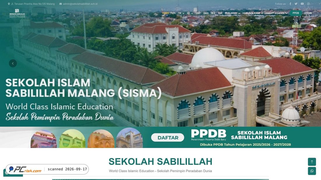 Captura de ecrã de sekolahsabilillah.sch.id