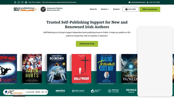 Screenshot van selfpublishing.ie