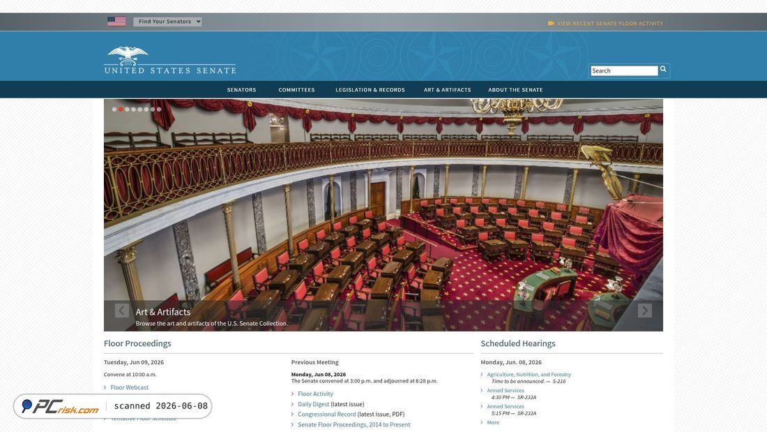 Screenshot of senate.gov